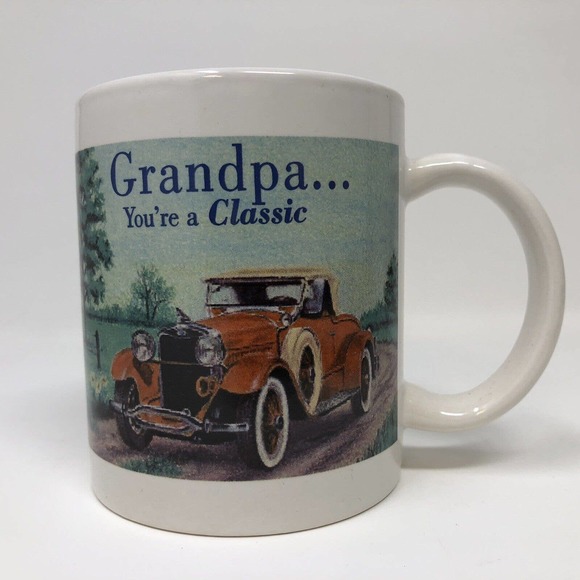 Grandpa You're A Classic Coffee Mug Gift Classic Car Design Vintage 1998 NOS - Picture 4 of 11